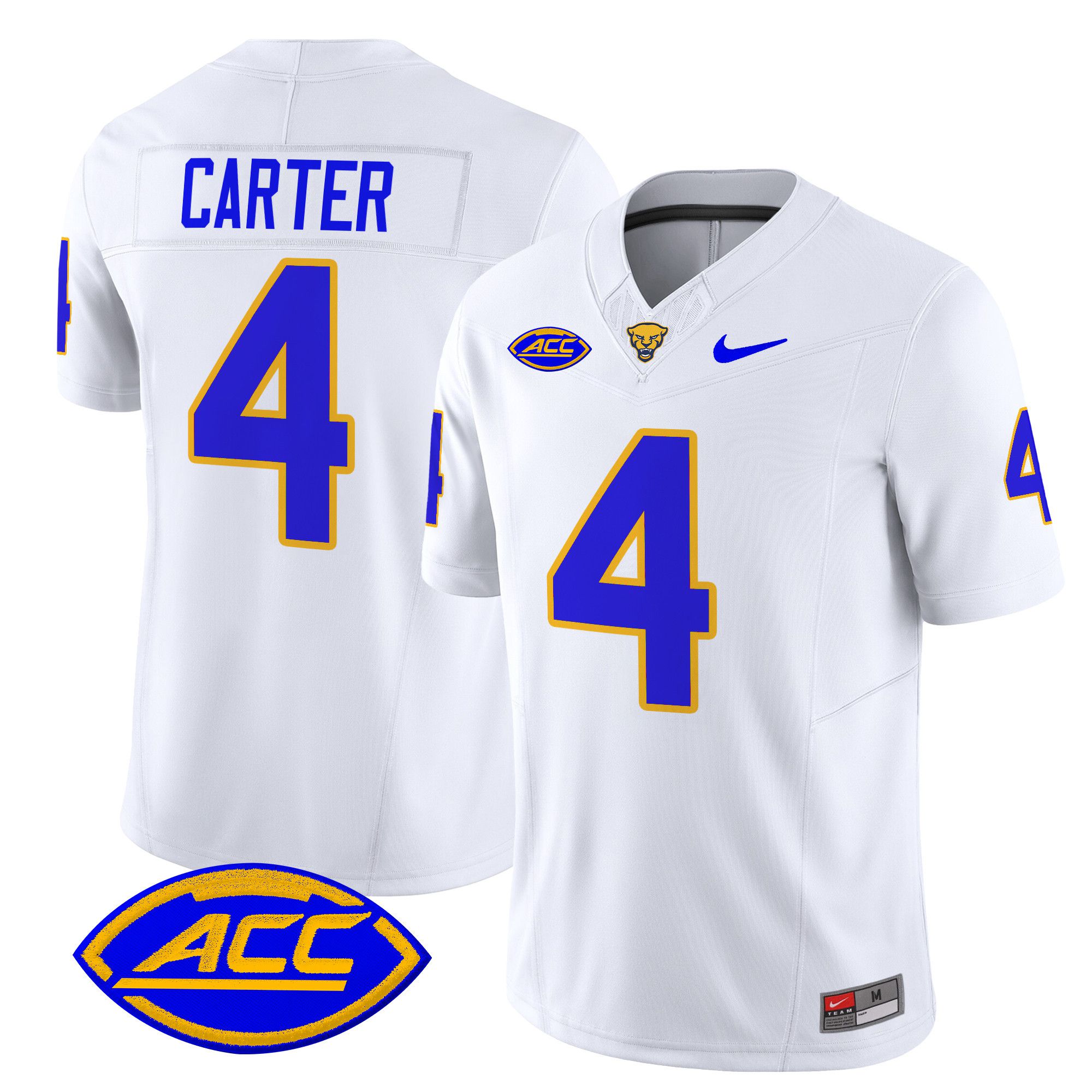 Men Pittsburgh Panthers #4 Carter White Nike 2024 Vapor Limited NCAA Jersey